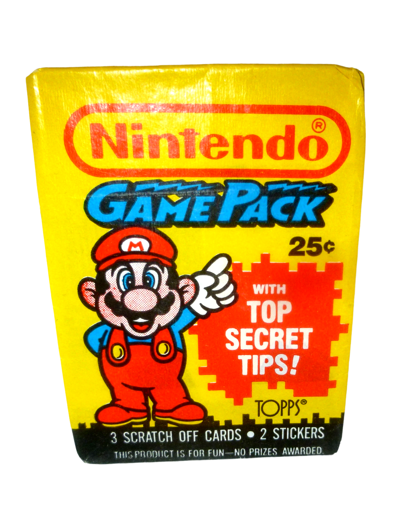 Leere Nintendo Game Pack Verpackung mit Super Mario Cover Topps 1989