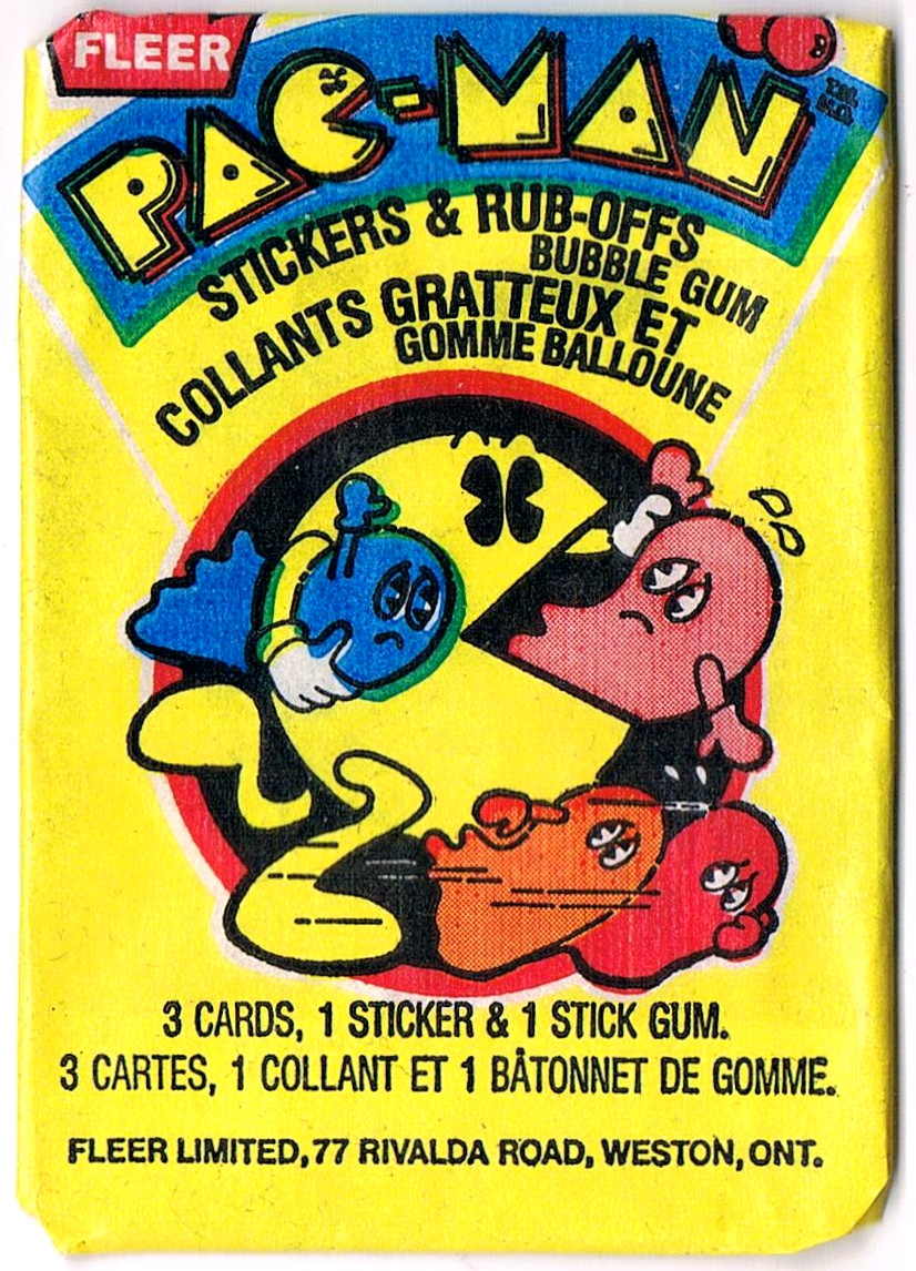 Leere Pac-Man Sticker Packung Fleer / Midway 1982