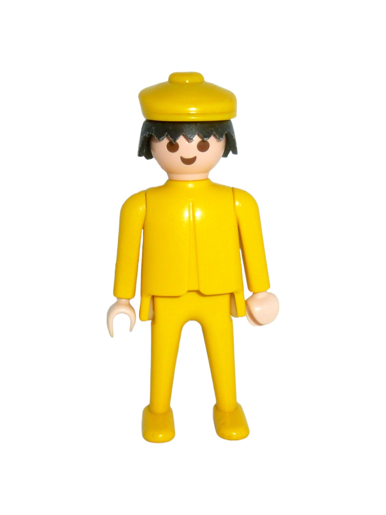 Figur mit gelber Kleidung &amp; Mütze Geobra 1974