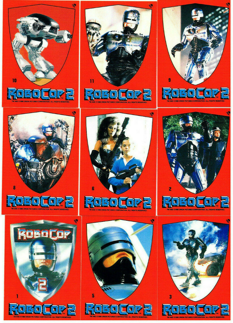 Robocop 2 - 9x Sticker - Topps 1990