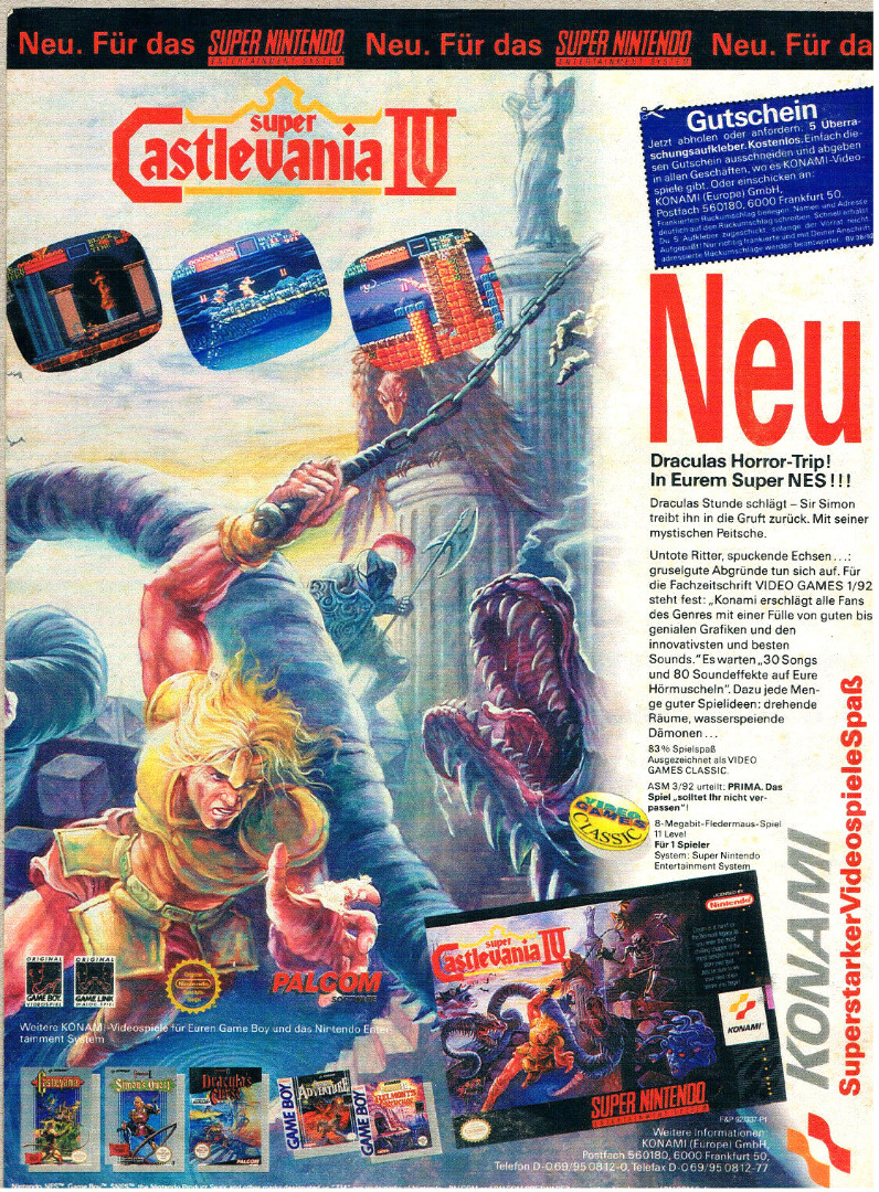 Konami Werbung - Castlevania 4 / IV - Super Nintendo / SNES
