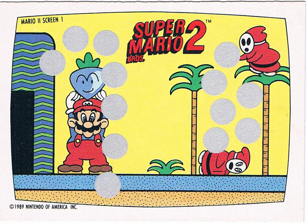 Super Mario Bros. 2 - NES Rubbelkarte O-Pee-Chee / Nintendo 1989