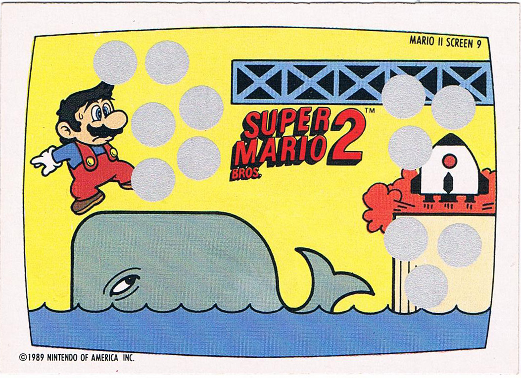 Super Mario Bros 2 - NES Rubbelkarte Pee Chee / Nintendo 1989