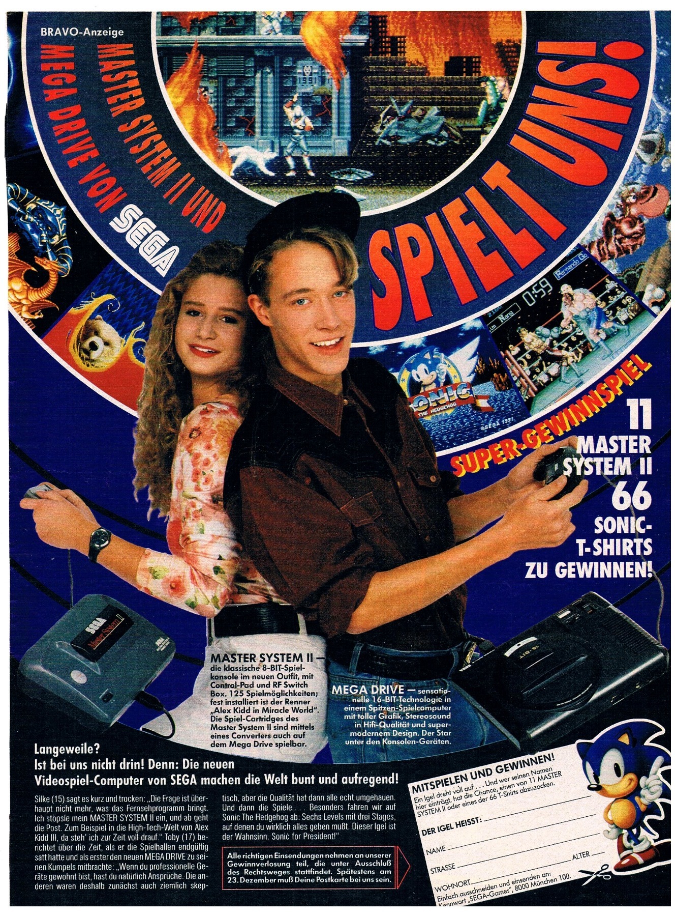 Werbung Sega Mega Drive, Master System 1991