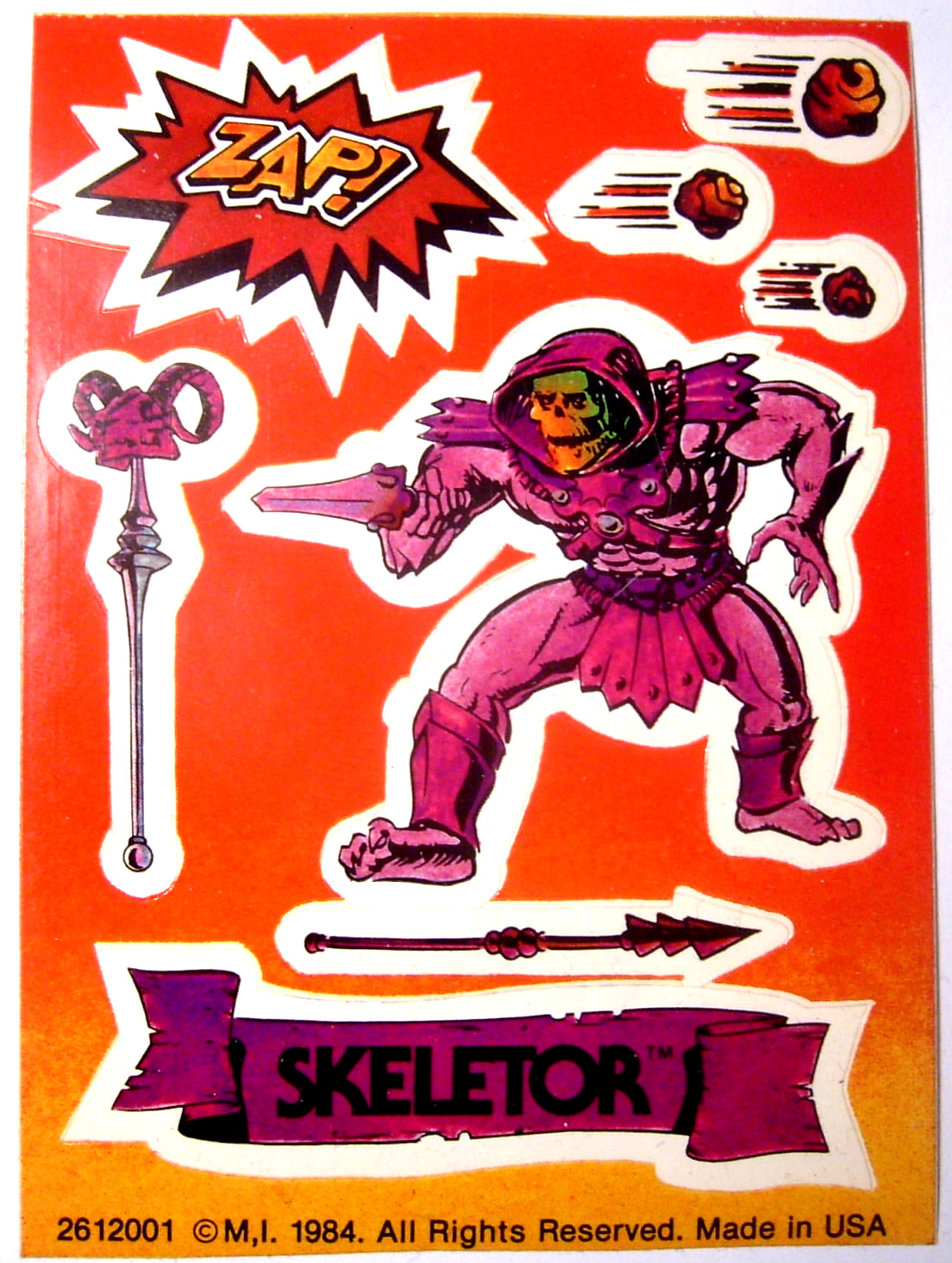Skeletor Zap Sticker M.I. 1984