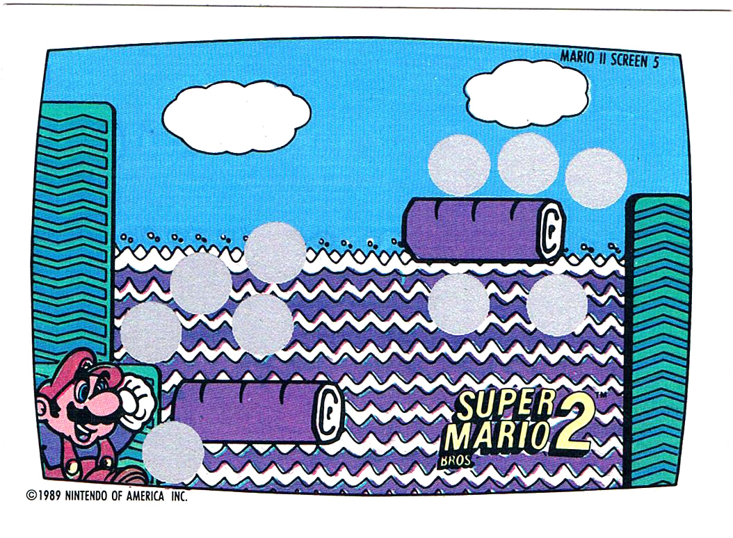 Super Mario Bros. 2 - NES Rubbelkarte - Screen 5 Topps / Nintendo 1989