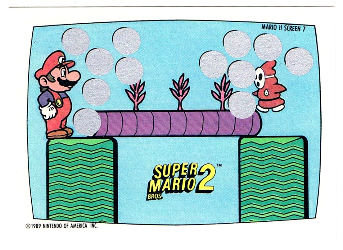 Super Mario Bros. 2 - NES Rubbelkarte - Screen 7 Topps / Nintendo 1989