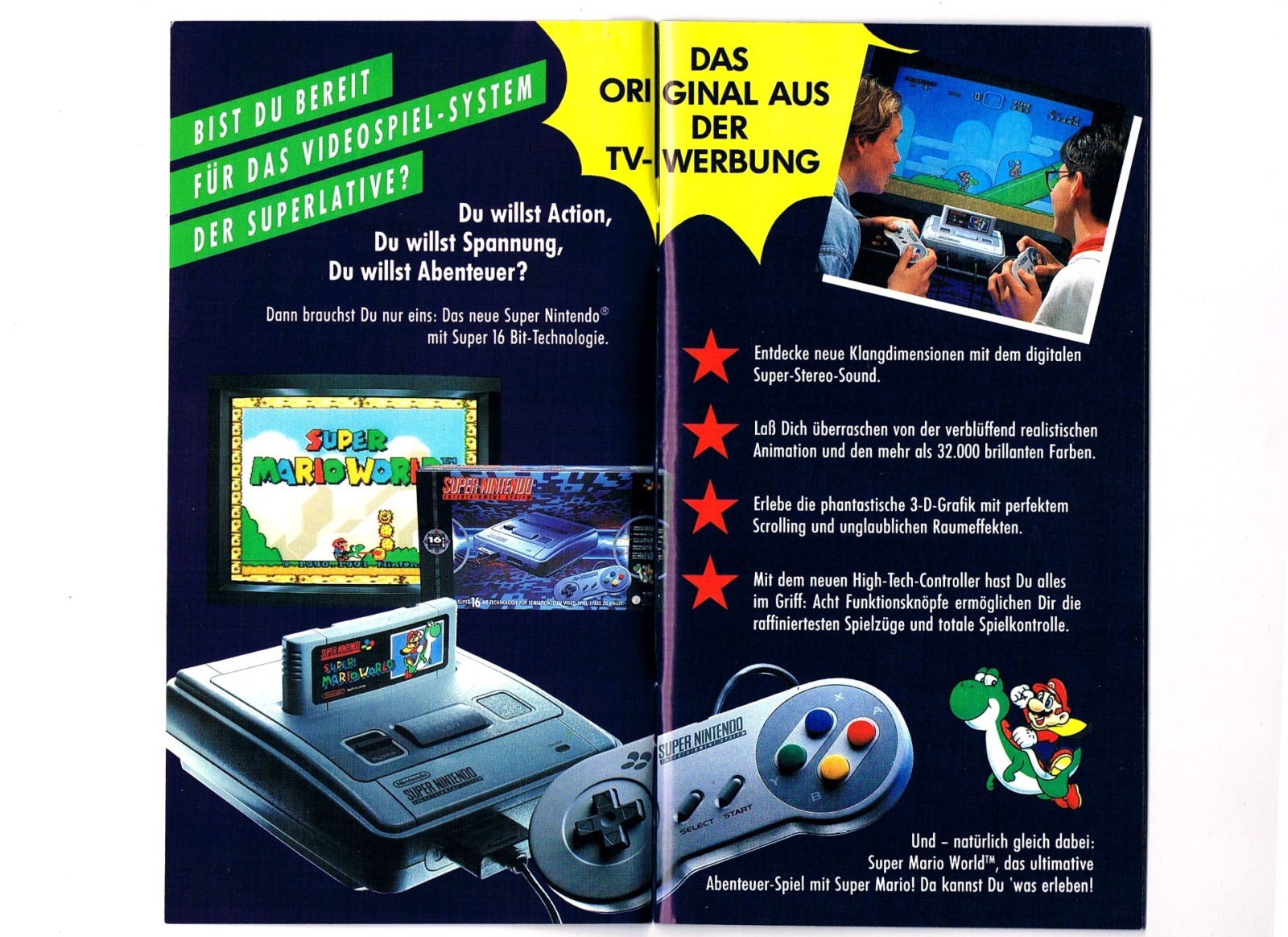 Super Nintendo Entertainment advertising brochure from 1992 2