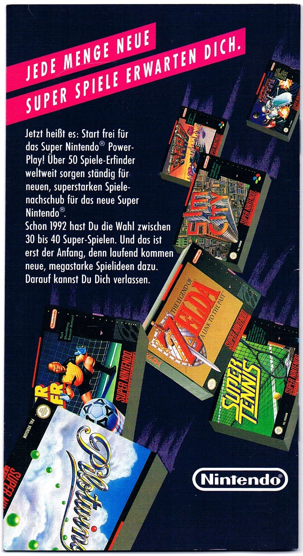 Super Nintendo Entertainment Werbeprospekt von 1992 4
