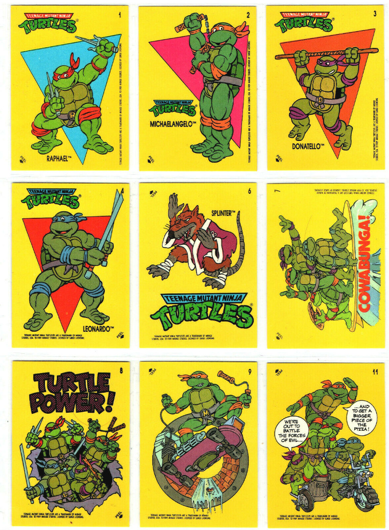 Ninja Turtles / Teenage Mutant Hero Turtles - 9 Sticker von 1989