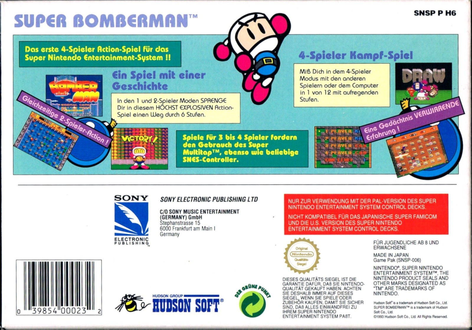 Nintendo SNES - Super Bomberman - Komplett / OVP - Pal Version 2