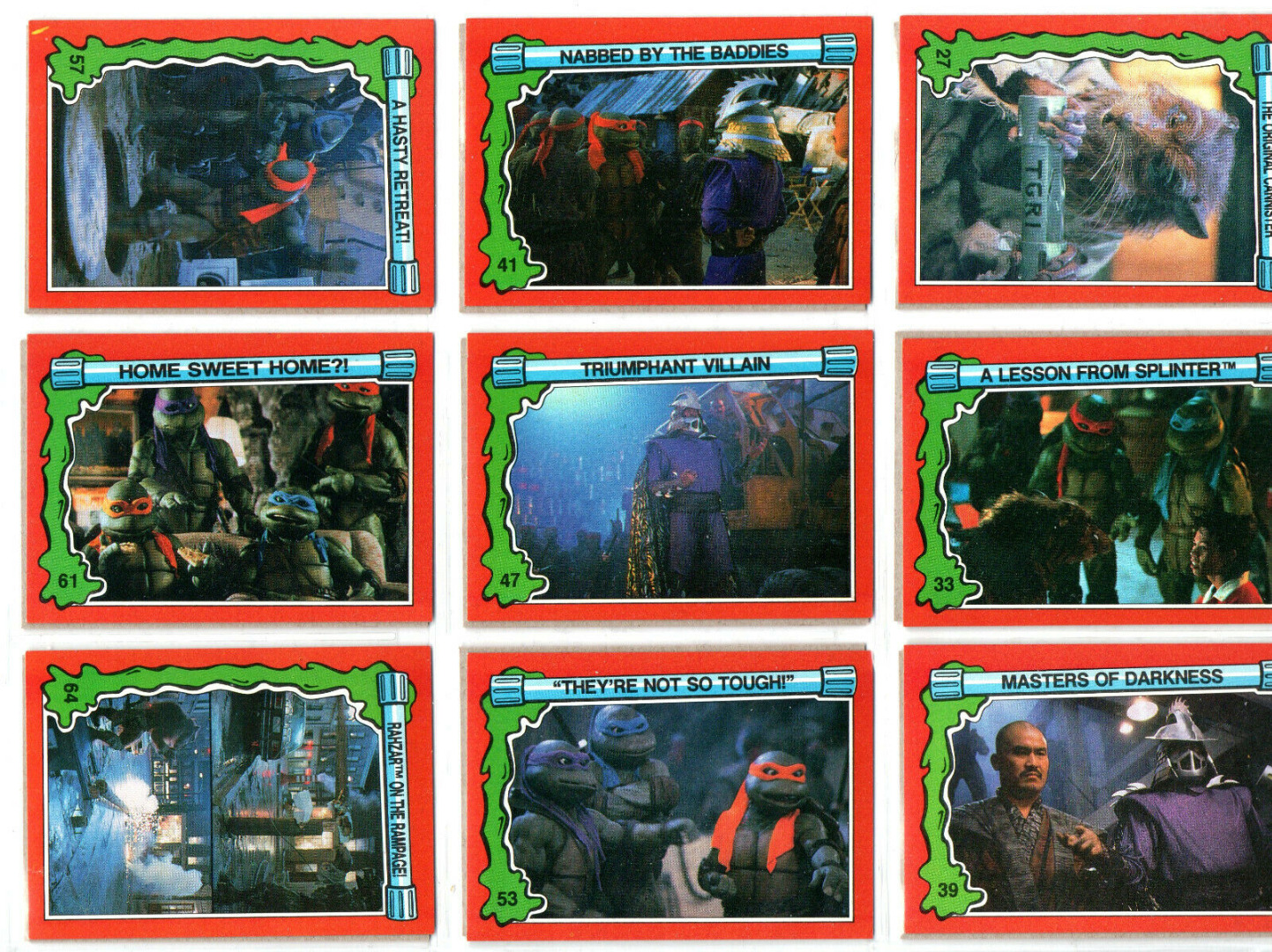 Teenage Mutant Ninja Turtles 2 / Secret of Ooze - 18 Trading Cards