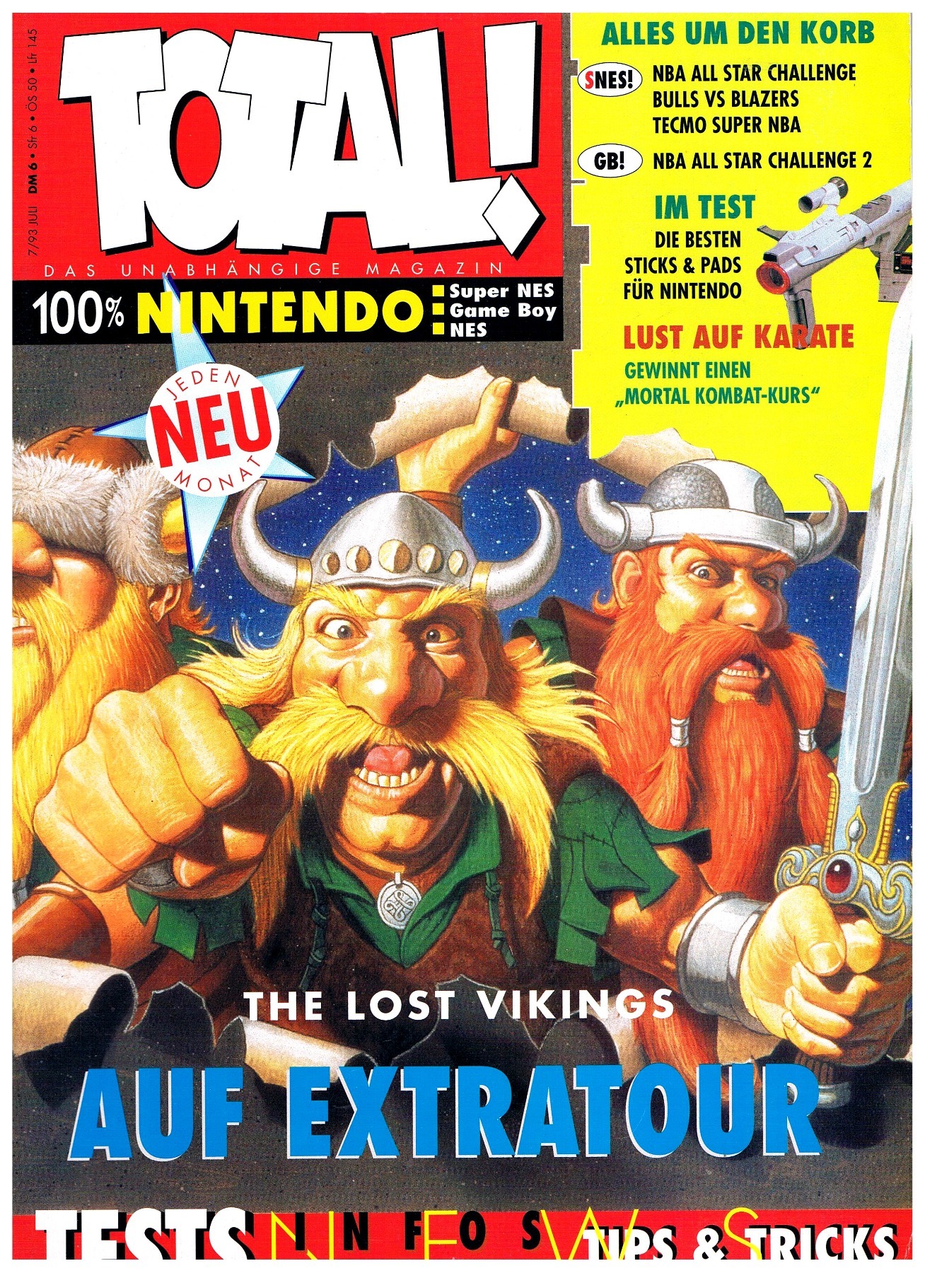 TOTAL Das unabhängige Magazin - 100% Nintendo - Ausgabe 7/93 1993