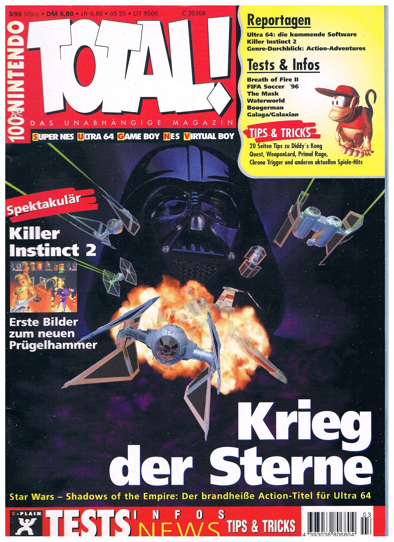 TOTAL Das unabhängige Magazin - 100% Nintendo - Ausgabe 3/96 1996