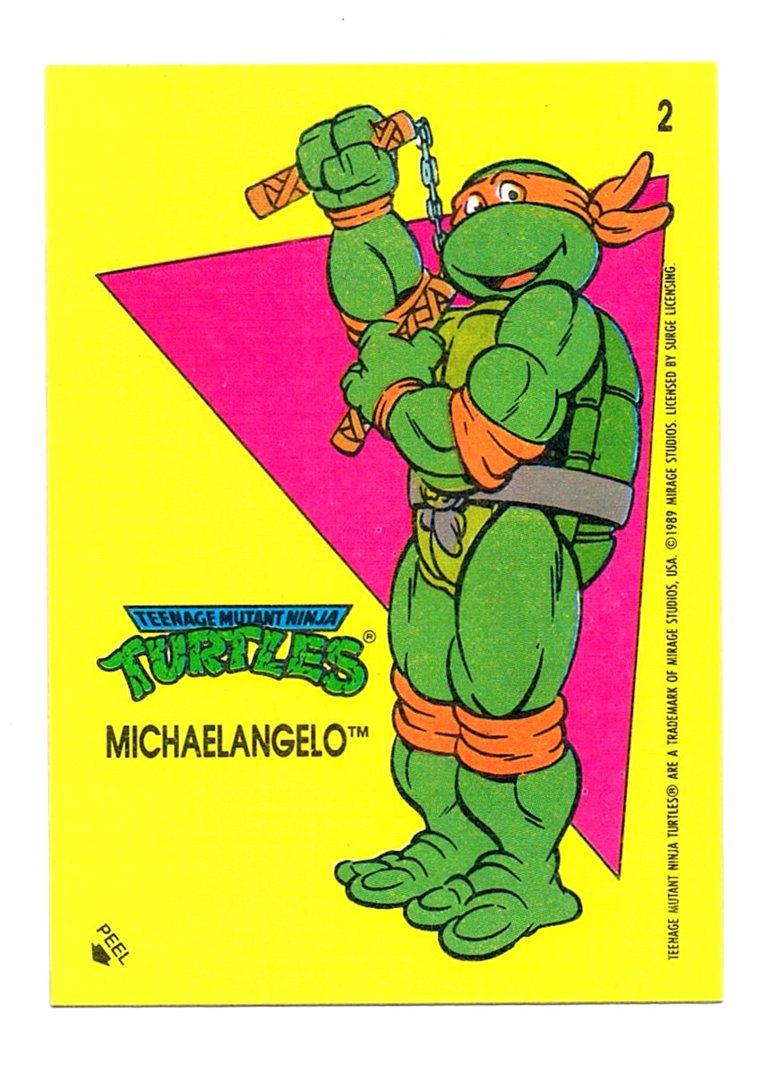 Michelangelo - Turtles Topps stickers from 1989
