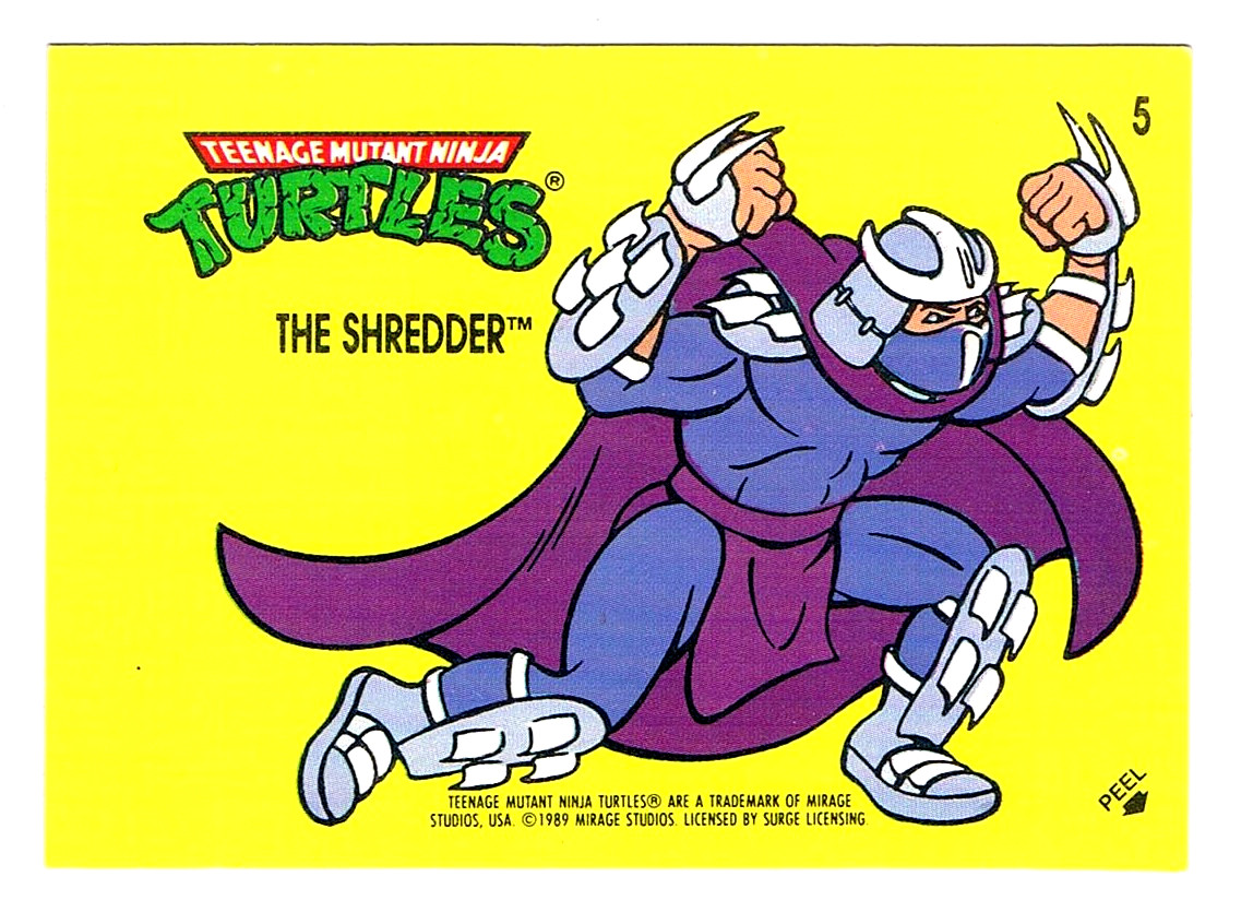 The Shredder - Turtles Topps stickers from 1989