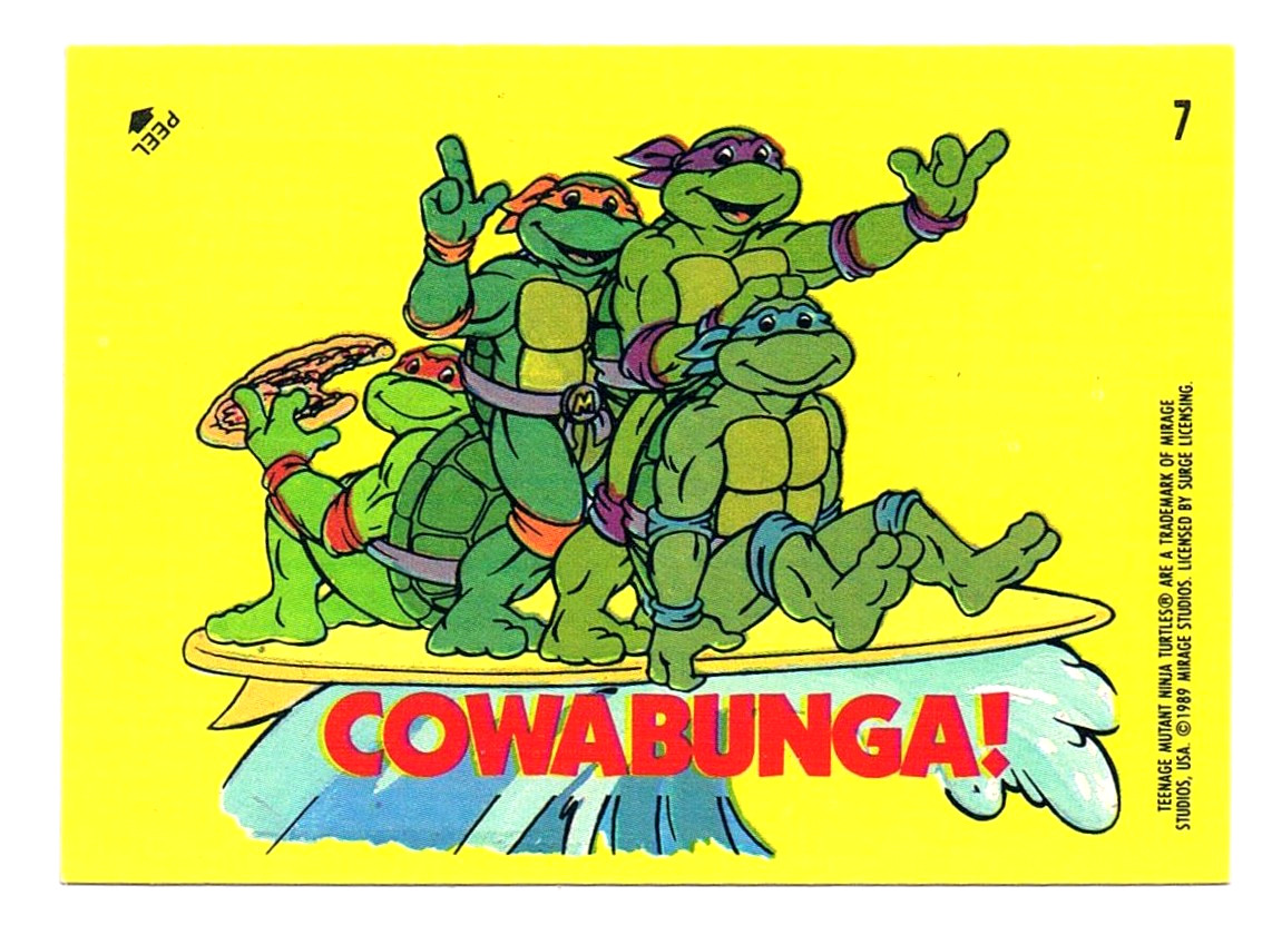COWABUNGA - Turtles Topps stickers from 1989