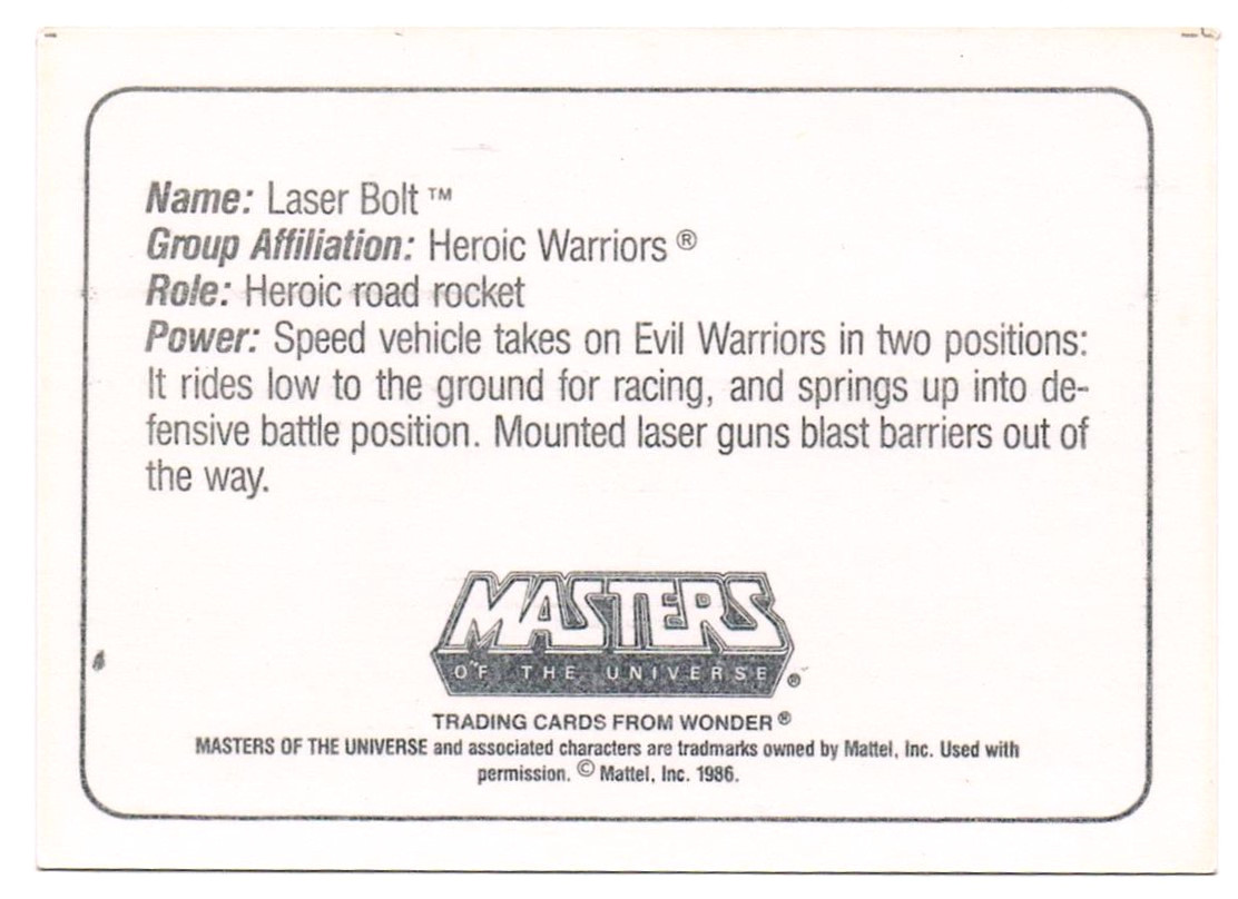 Wonder Trading Card - Laser Bold He-Man Mattel Inc1986 2