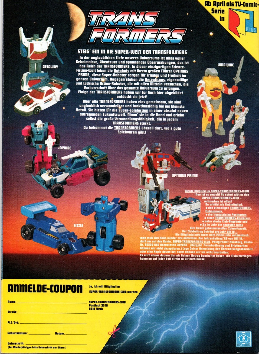 Infoseite Transformers 80er - 18 Bilder von Verpackungen & Werbung - 2