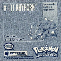 Sticker No. 111 Rhyhorn/Rihorn 2