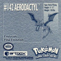 Sticker No. 142 Aerodactyl/Aerodactyl 2