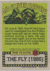 Now Play 56 - The Fly 1986 Topps 1988 2