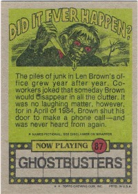 Now Play 87 - Ghostbusters Topps 1988 2