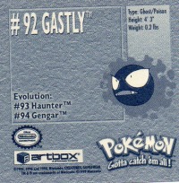 Sticker No. 92 Gastly/Nebulak 2