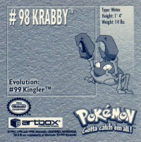 Sticker No. 98 Krabby/Krabby 2