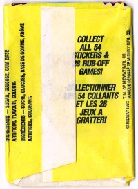 Empty Pac-Man sticker pack Fleer / Midway 1982 2