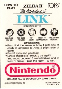 The Legend of Zelda 2 - The Adventure of Link - Rubbelkarte 2