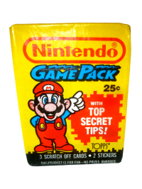 Leere Nintendo Game Pack Verpackung mit Super Mario Cover Topps 1989