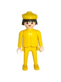 Figure with yellow clothes &amp; cap Geobra 1974