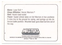 Wonder Trading Card - Laser Bolt He-Man Mattel Inc.1986 2