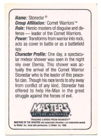Wonder Trading Card - Stonedar Mattel Inc.1986 2