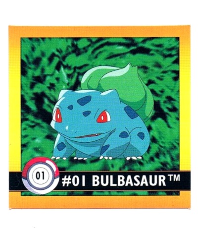 Sticker No 1 Bulbasaur/Bisasam - Pokemon / Artbox 1999