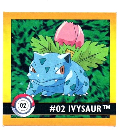 Sticker Nr 2 Ivysaur/Bisaknosp - Pokemon - Series 1 - Nintendo / Artbox 1999