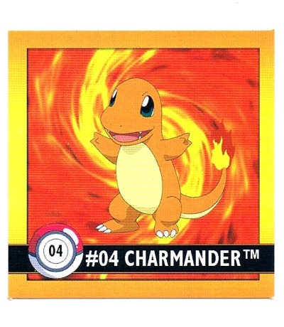 Sticker No 4 Charmander/Glumanda - Pokemon / Artbox 1999