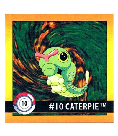 Sticker Nr 10 Caterpie/Raupy - Pokemon - Series 1 - Nintendo / Artbox 1999