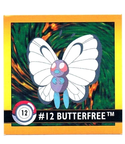 Sticker No 12 Butterfree/Smettbo - Pokemon / Artbox 1999