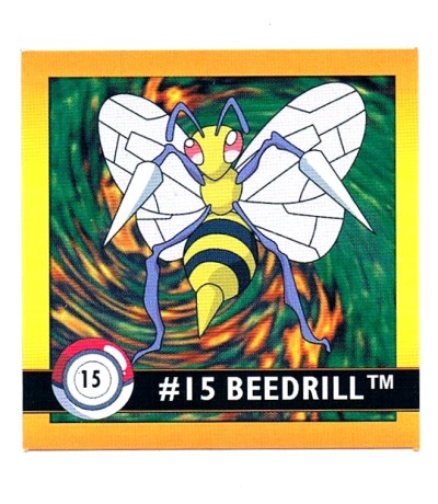 Sticker Nr 15 Beedrill/Bibor - Pokemon - Series 1 - Nintendo / Artbox 1999