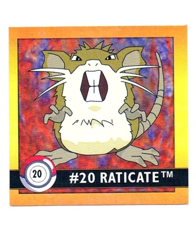 Sticker No 20 Raticate/Rattikarl - Pokemon / Artbox 1999