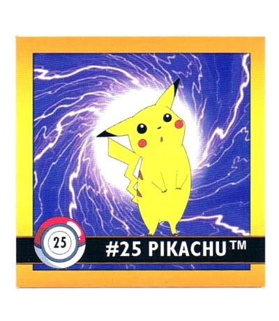 Sticker No 25 Pikachu/Pikachu - Pokemon / Artbox 1999