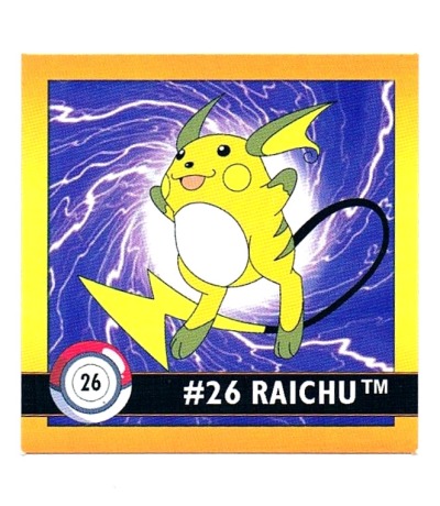 Sticker No 26 Raichu/Raichu - Pokemon / Artbox 1999