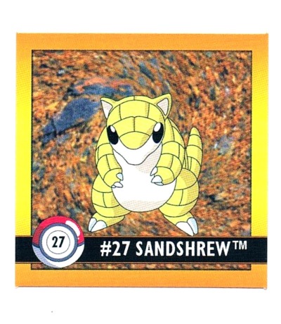 Sticker Nr 27 Sandshrew/Sandan - Pokemon - Series 1 - Nintendo / Artbox 1999