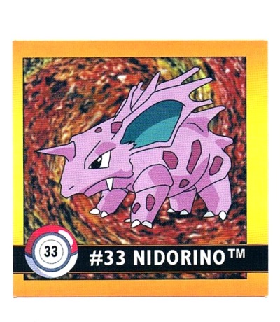 Sticker No 33 Nidorino/Nidorino - Pokemon / Artbox 1999