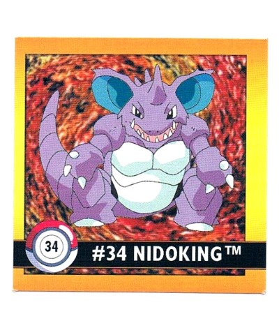 Sticker Nr 34 Nidoking/Nidoking - Pokemon - Series 1 - Nintendo / Artbox 1999