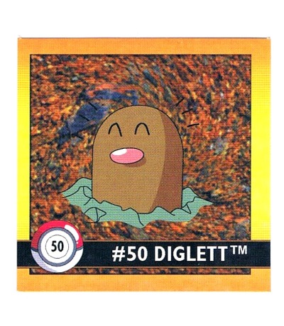Sticker Nr 50 Diglett/Digda - Pokemon - Series 1 - Nintendo / Artbox 1999