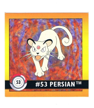 Sticker No 53 Persian/Snobilikat - Pokemon / Artbox 1999