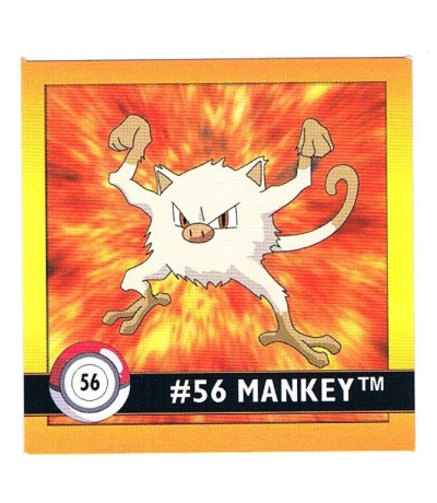 Sticker Nr 56 Mankey/Menki - Pokemon - Series 1 - Nintendo / Artbox 1999